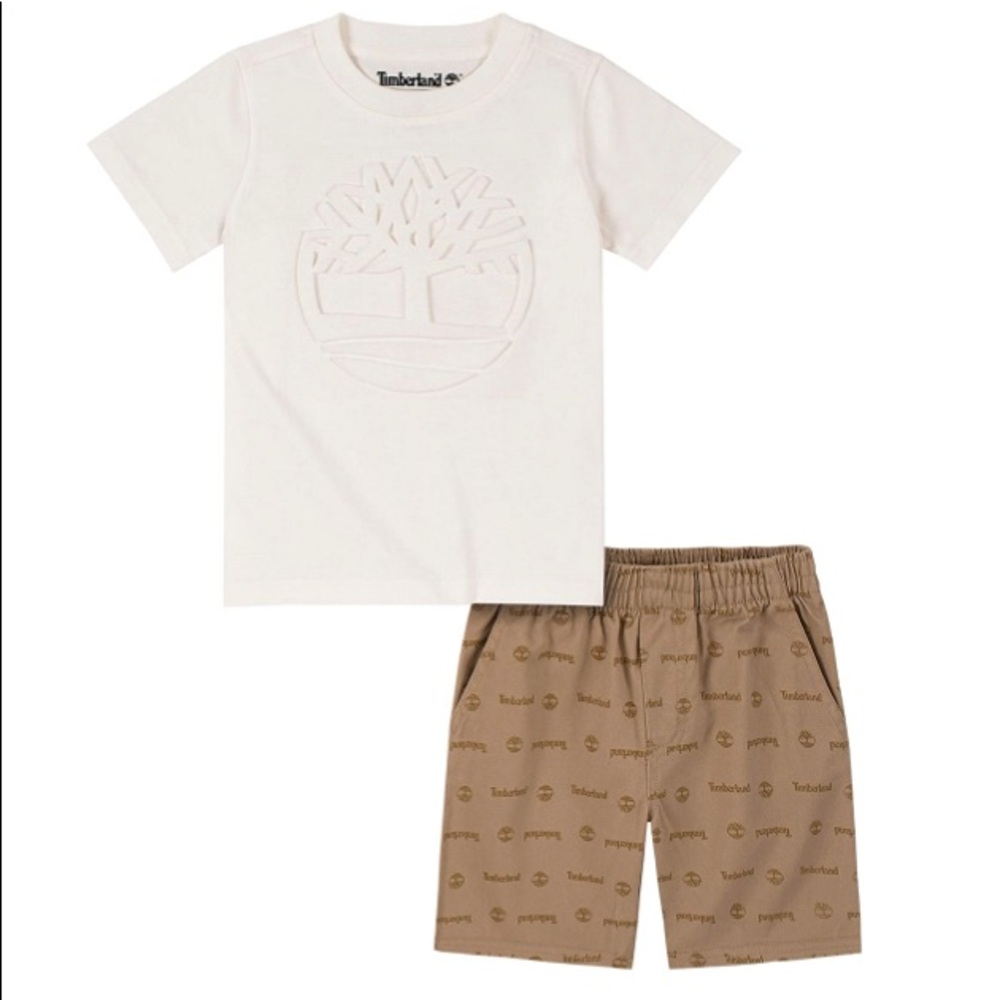 Timberland white top shorts set cute outfit 2310